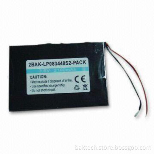3.7V Rechargeable Li-ion 1S2P Battery with 2,100mAh Capacity